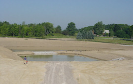 Detention Basin with Straw Blankets